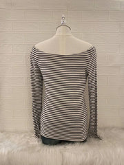 White Stripe Off Shoulder Top 2