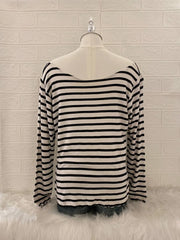 White Stripe Off Shoulder Top 2
