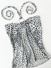 White with Blue Floral Halter 2