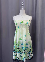 White with Green Florals Dress 1