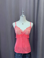 White with Orange Watercolor Florals Cami 1