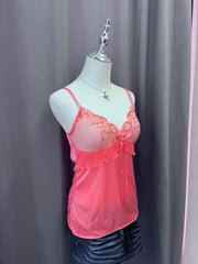 White with Orange Watercolor Florals Cami 2
