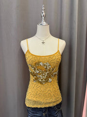 Yellow Beaded Ibiza Coded Cami 1